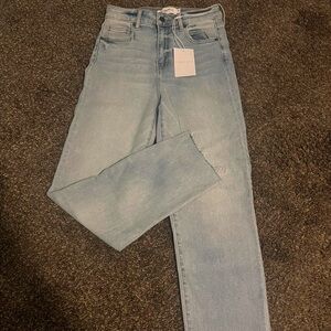 Light Wash High Rise Classic Straight Jeans